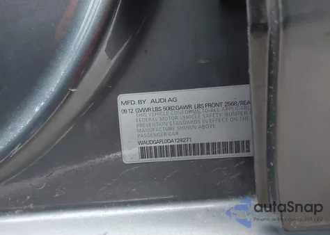 2013 Audi S4 3.0T Premium Plus z USA, uszkodzony, nr VIN WAUDGAFL0DA124271